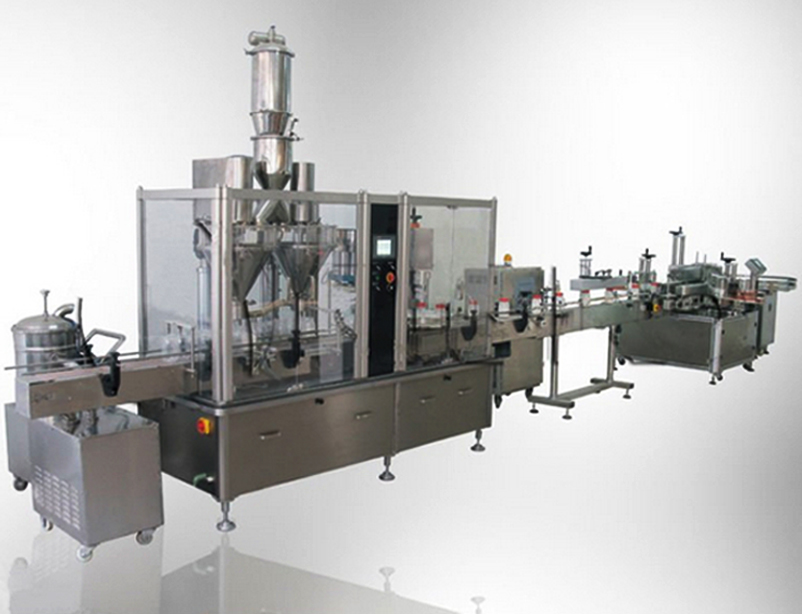 filling sealing capping labeler line for powder milk food pharma vullen doppen etikettering lijn.jpg