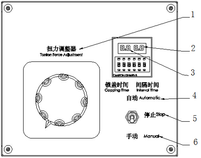 control panel for desktop screw capping machinery bedieningspaneelfunctie voor schroefdopmachines.jpg