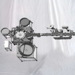 Kleine reageerbuisvul- en sluitmachine met horizontale sticker-etiketteerder